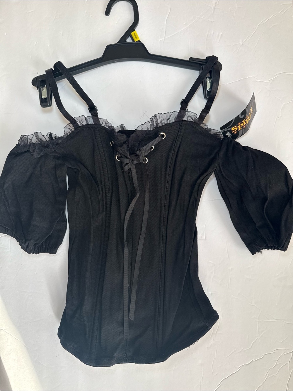 Spirit Halloween Corset-Style Off-Shoulder Top in Black - Size M - NWT